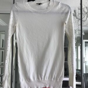 Ivory studded sleeve sweater